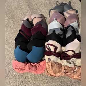 ✨ Victoria’s Secret Lot of 17 Bras 36DDD mostly racer back/front close